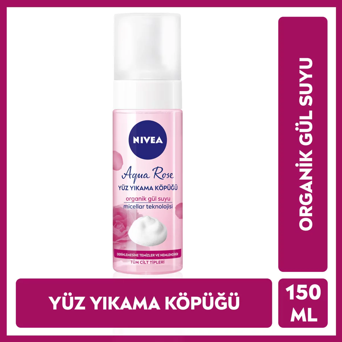 Nivea Aqua Rose Face Wash Foam 150 ml