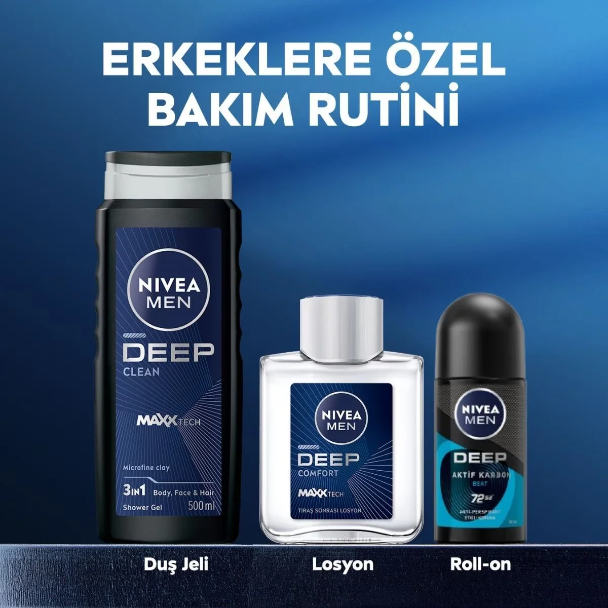 NIVEA مزيل عرق نيفيا للرجال ديب بيت بلاك كاربون رول 50 مل