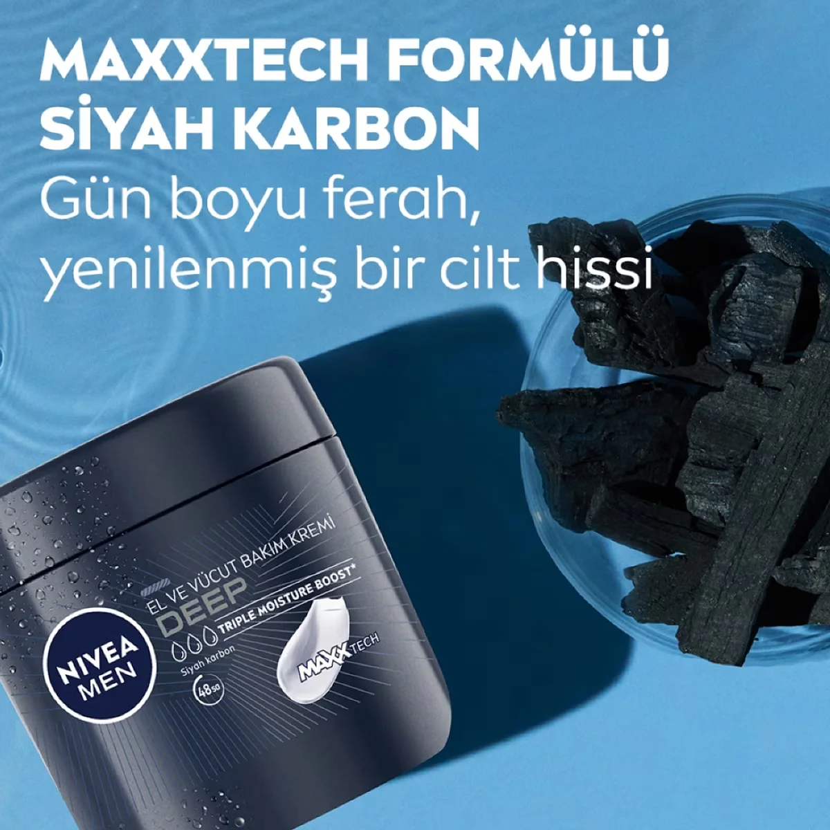 Erleben Sie 48h Feuchtigkeit mit Nivea Men Deep Creme