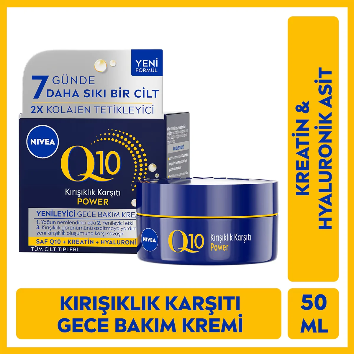 Nivea Q10 Anti-Falten Nachtcreme - Festigend &amp; Feuchtigkeitsspendend 50ml