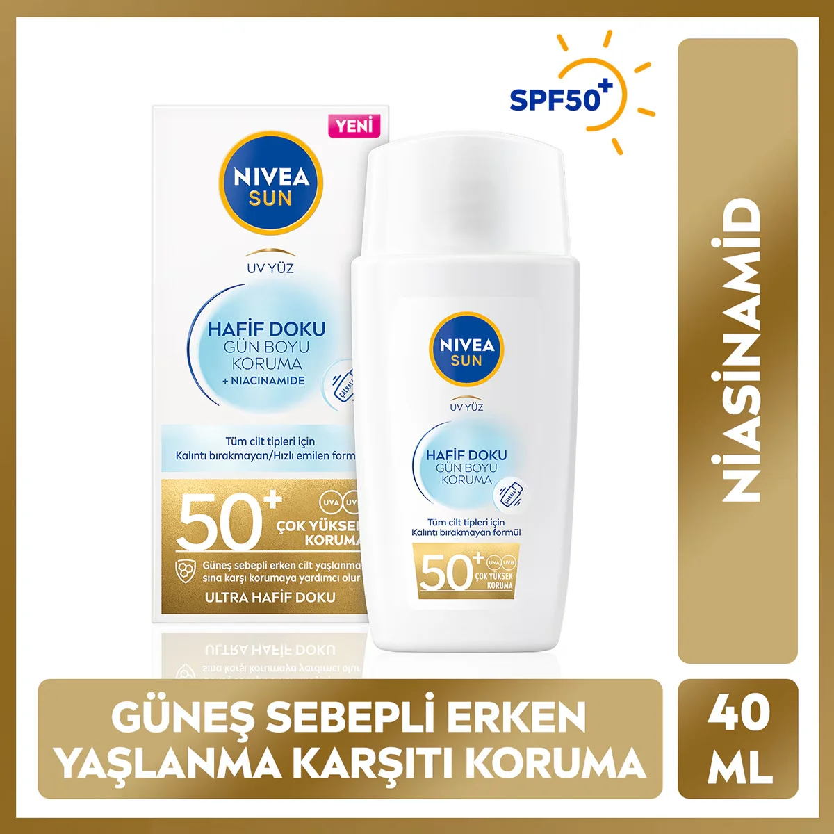 Nivea Sun Spf 50 light Texture Sunscreen Cream 40 ml