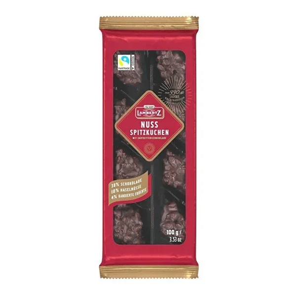 Lambertz Hazelnut Dark Chocolate Cake 100g - Rich & Indulgent