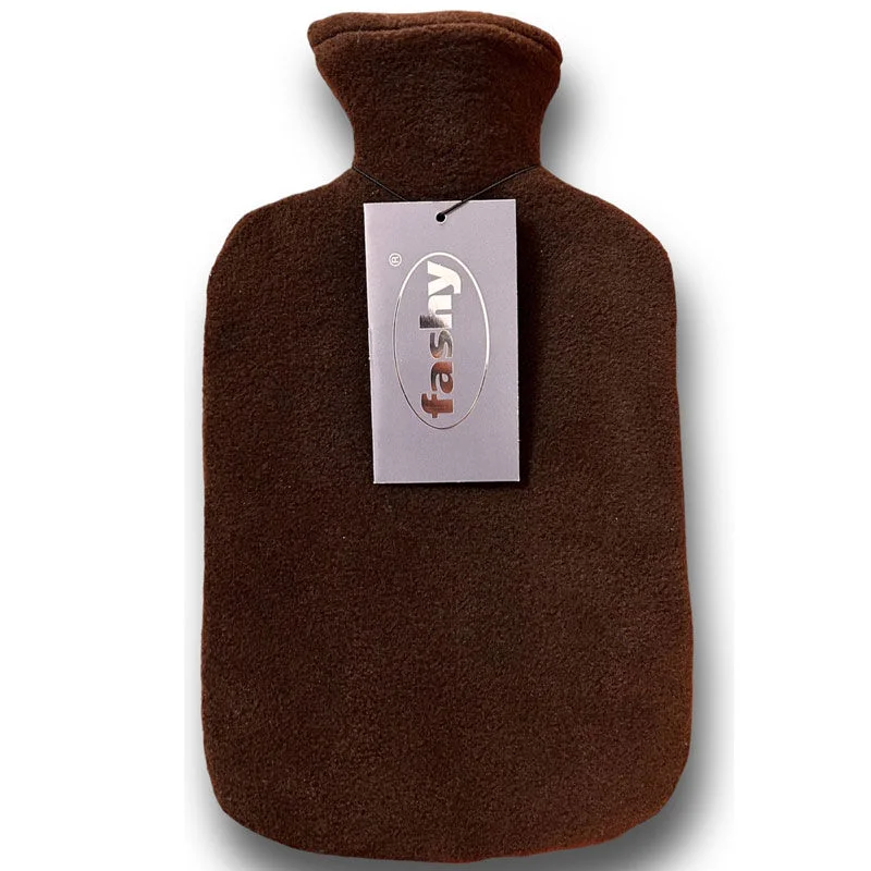 Fashy Coffee Polar Fleece Cover Hot Water Bottle Termofor - 2L