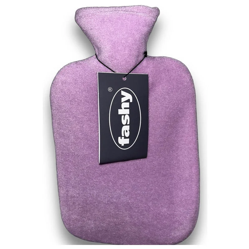 Fashy Lilac 2L Wärmflasche mit Fleecebezug für Komfort