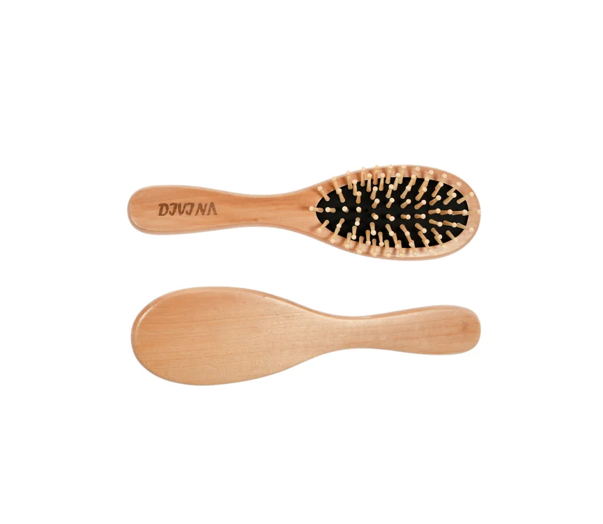 Divina Wooden Hair Brush Hearts DIV-0942