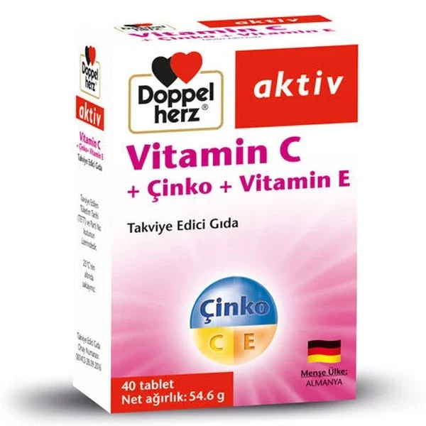Doppel Herz Aktiv Vitamin C + Zinc + Vitamin E 40 tablets
