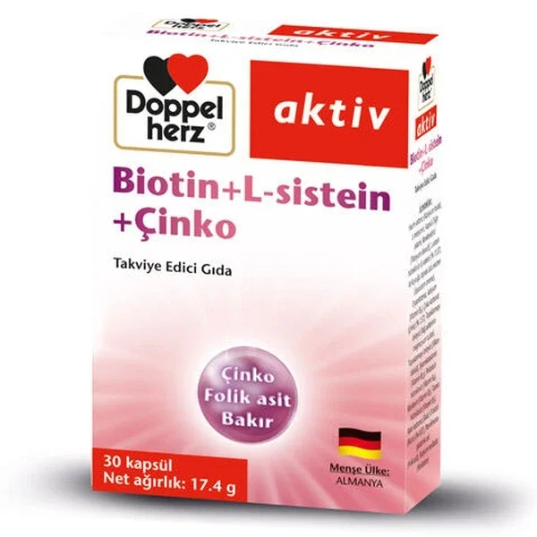 Doppel Herz Aktiv Biotin + l-cysteine + Zinc 30 capsules