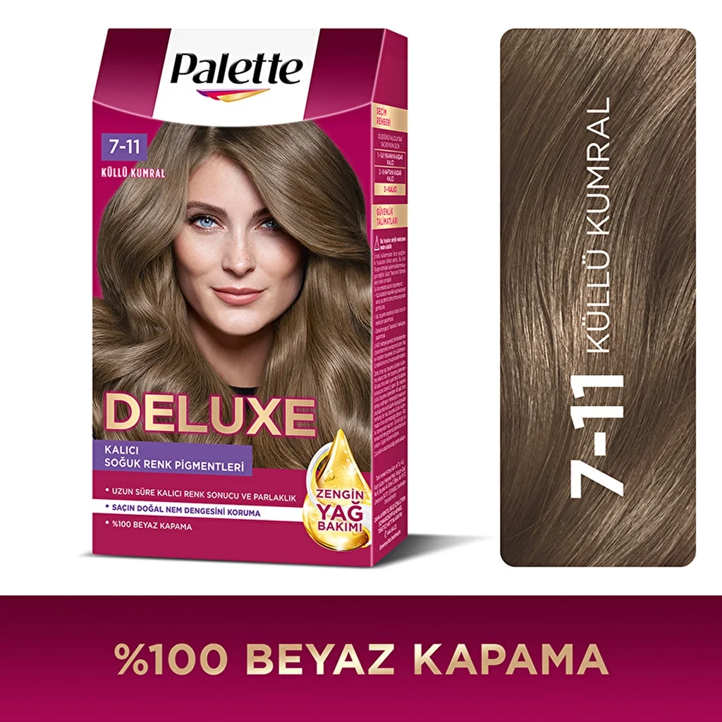 Palette Deluxe 7-11 Aschblond Haarfarbe mit Glanz und Pflege