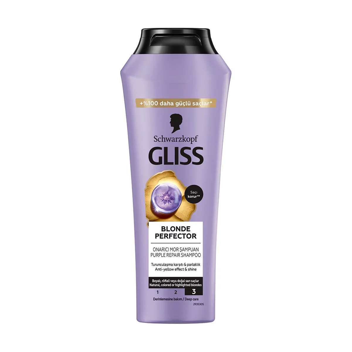 Gliss Blonde Perfector Anti-orange Repair Shampoo With Peptide And Blueberry Extract 250 ml
