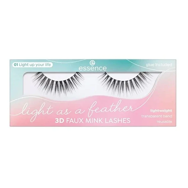 Essence False Eyelashes Light As a Feather 3D Faux Mink 01 1 pcs