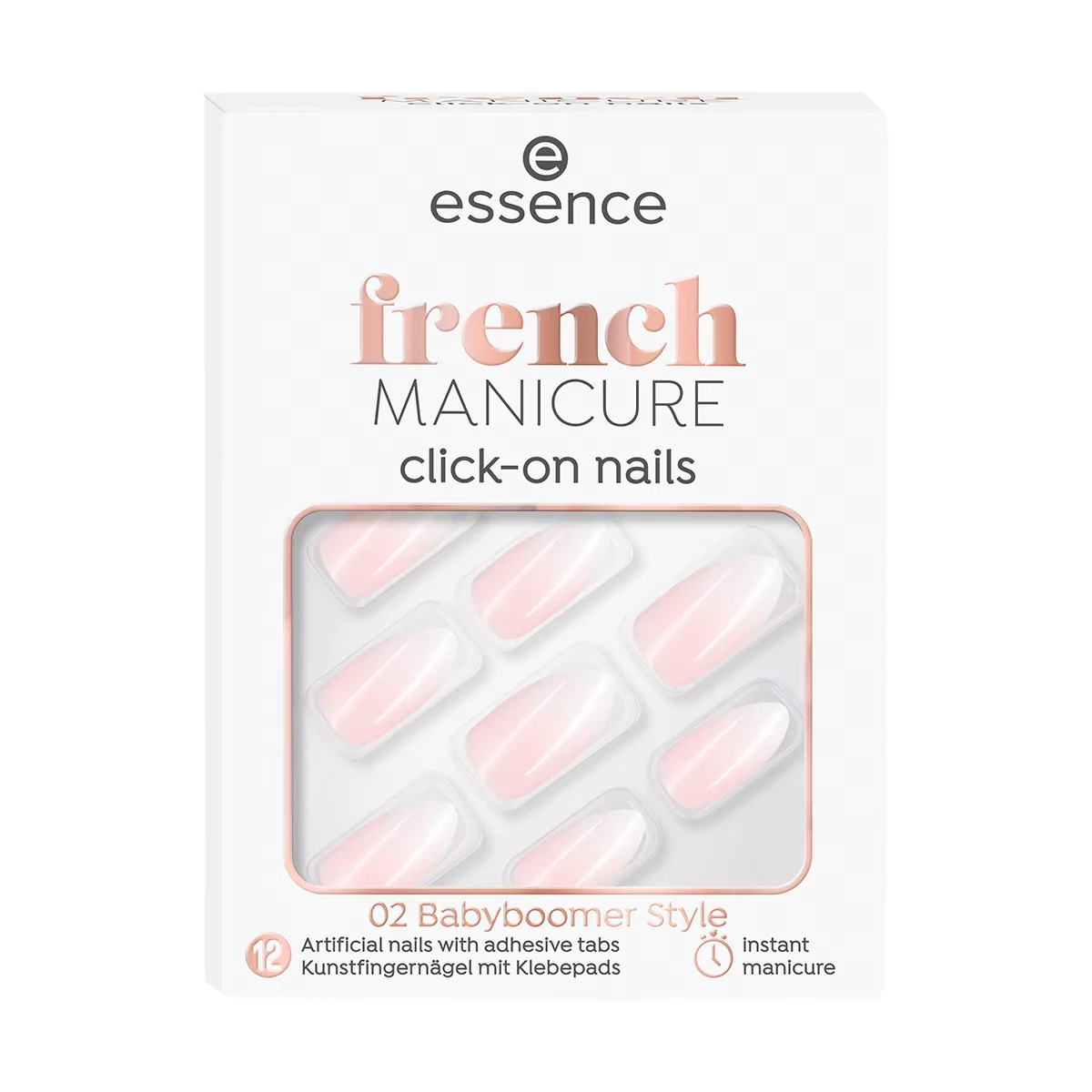 أظافر فرنسية مزيفة 02 من إيسنس 1 قطعة Essence