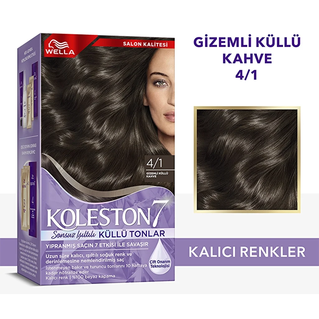 Wella Koleston 7 Kit Mysterious Ash Brown 4/1