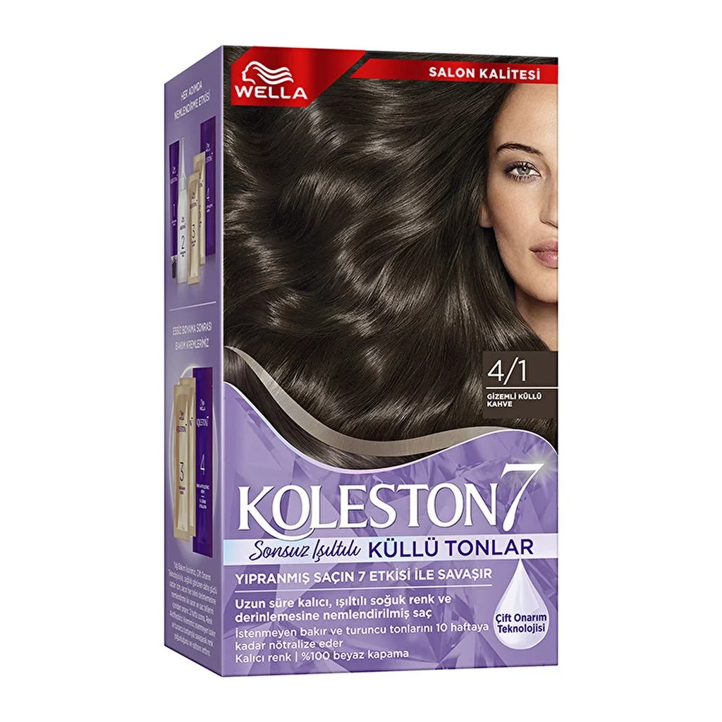 Wella Koleston 7 kit Infinite Luminous Ash Shades 4/1 mysterious Ash Brown
