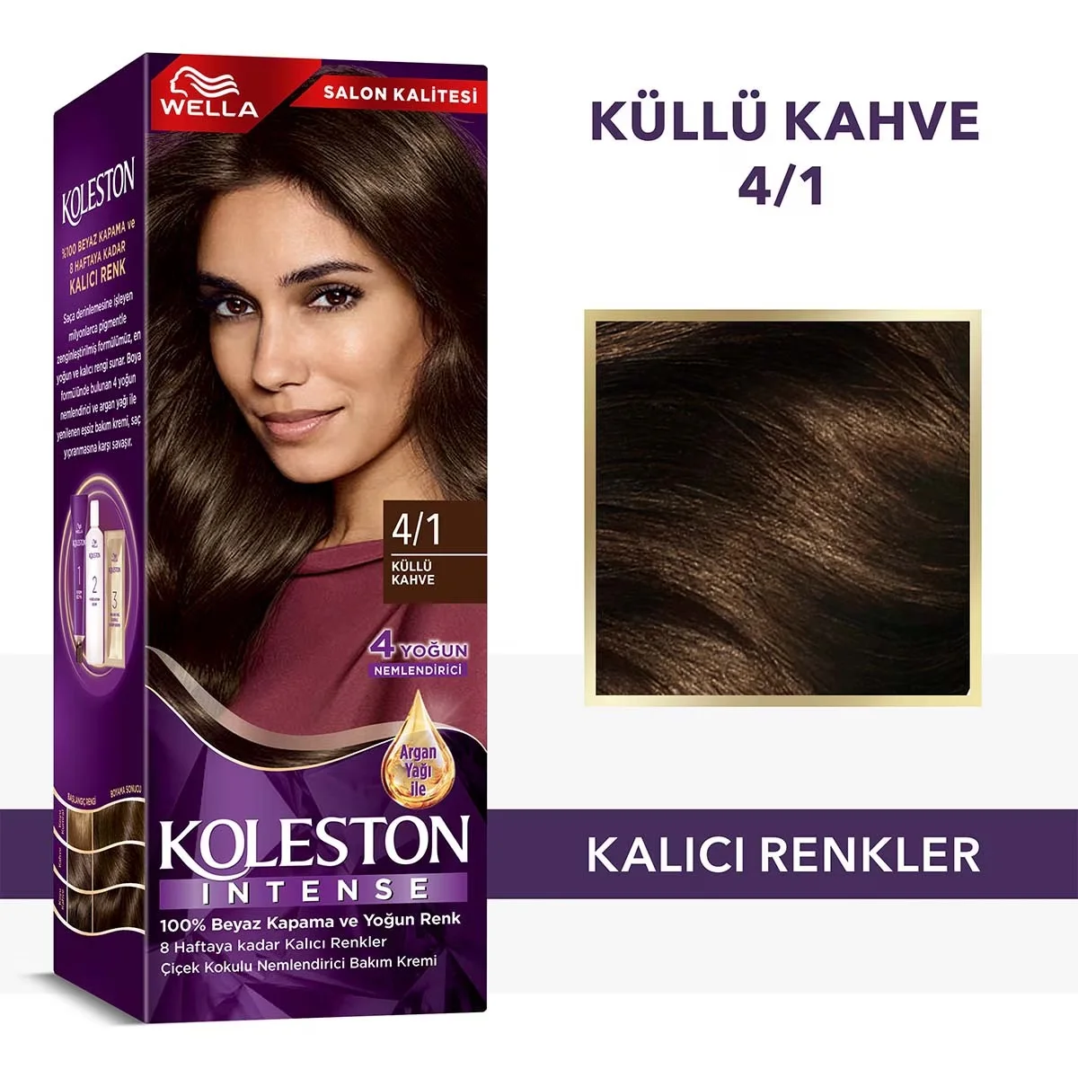 Велла Колестон Интенсивная Краска для Волос 4/1 Пепельный Коричневый