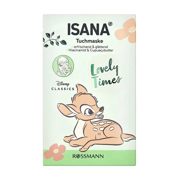 Isana Disney Bambi Sheet Mask - Moisturizing Vegan Formula