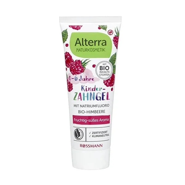 Alterra Children's Toothpaste Organic Raspberry Strawberry Extract, 0-6 Years 75 ml
