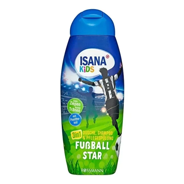 Isana Kids Shower Gel and Shampoo 3 in 1 Football Star Fruity 300 ml