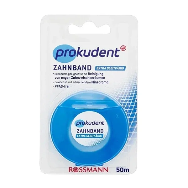 Prokudent Mint Dental Tape - Extra Slippery, Waxed Floss 50m