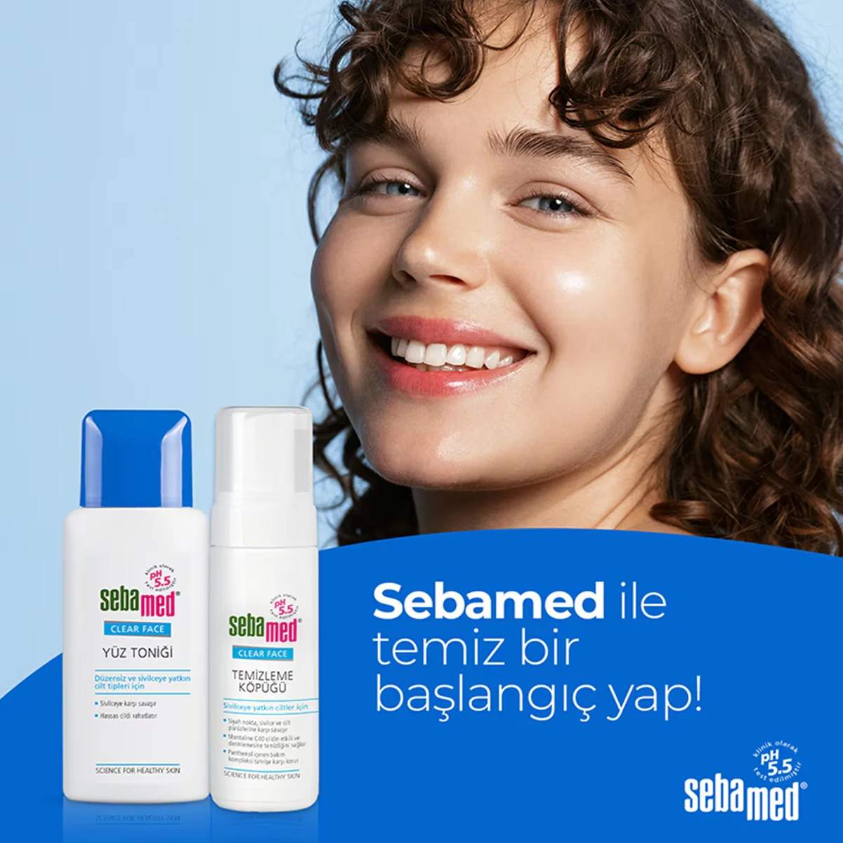 Очистите и сузьте поры с тоником Sebamed Clear Face