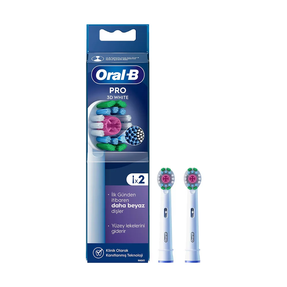 Oral-B Ersatzbürstenköpfe für weiße Zahnbürsten - 2er Pack