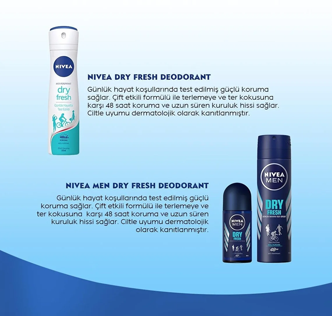 NIVEA نيفيا للرجال دراي فريش رول أون 50 مل
