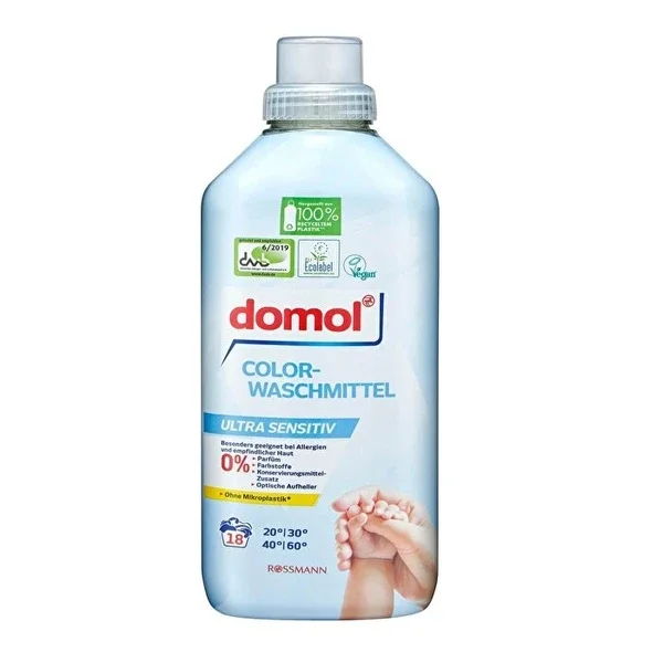 Domol Eco Laundry Detergent, Sensitive Skin 16 Washes 1000 ml