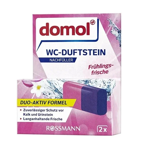 Domol WC Fragrance Toilet Block Spare Spring Freshness 2 x 40 gr