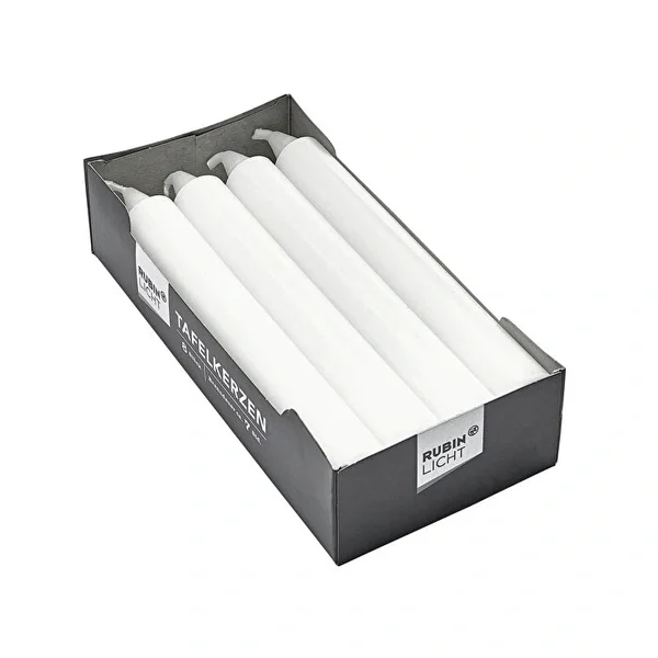 Rubin Licht White Candlestick Candle 8