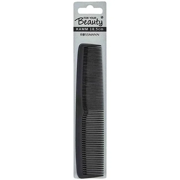 For Your Beauty 18.5cm Black Styling Comb - Sleek & Durable