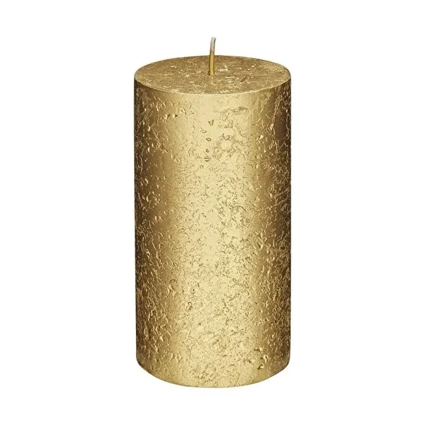 Rubin Licht Cylinder Candle Rustic Metallic Gold, 130x68 mm 1 pcs