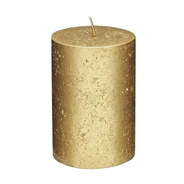 Rubin Licht Cylinder Candle Rustic Metallic Gold, 100x68 mm 1 pcs