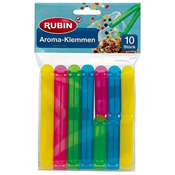 Rubin 10-Pack Colorful Bag Clips - Freshness Seal Clips