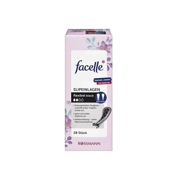 Facelle Daily Pad String Slip Black 28 pcs