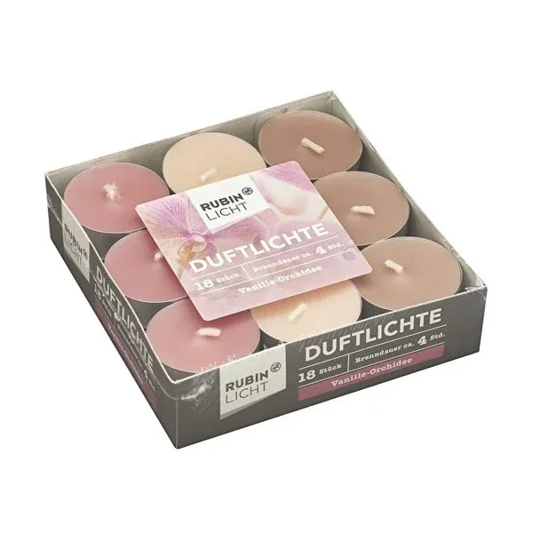 Rubin Licht 18-Pack Tealight Candles - 4-Hour Burn Time