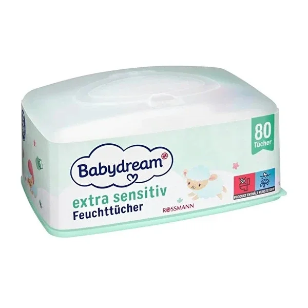 Babydream Baby Wet Wipes Very Sensitive Skin, Aloe Vera 80 pcs