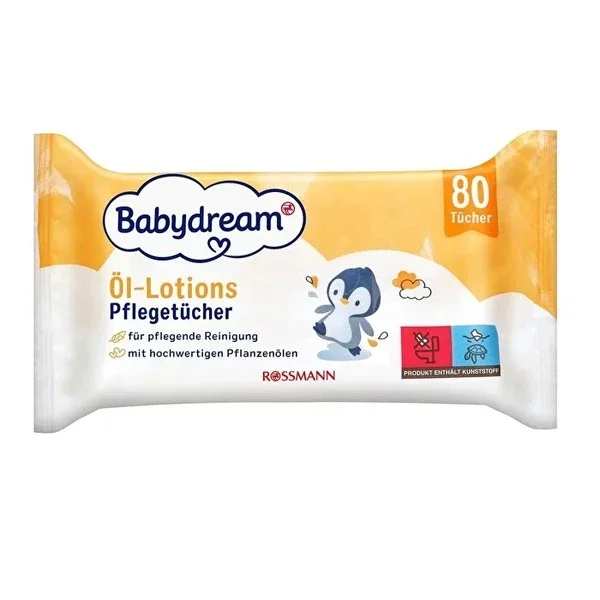 Babydream Baby Wet Wipes Oily and Lotion, Herbal Oil and Rosemary Extract 80's