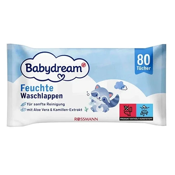 Babydream Baby Wet Wipes Sensitive Skin, Aloe Vera 80 pcs