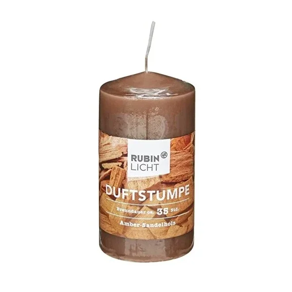 Rubin Licht Scented Cylinder Candle Ambers & Sandalwood 1 pcs