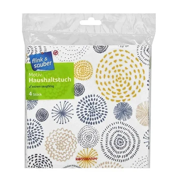 Flink & Sauber Cleaning Cloth Patterned 4-pcs