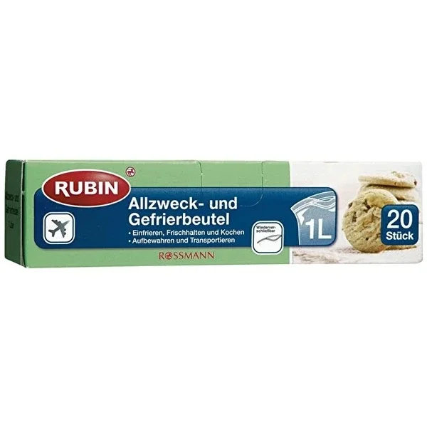 Rubin Ziplock Bag - 1 Liter Multi-Purpose 20 Pack