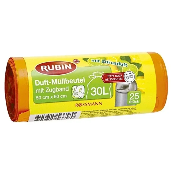 Rubin Garbage Bag - Lemon Scented 50X60cm 30 Liters 25 pcs