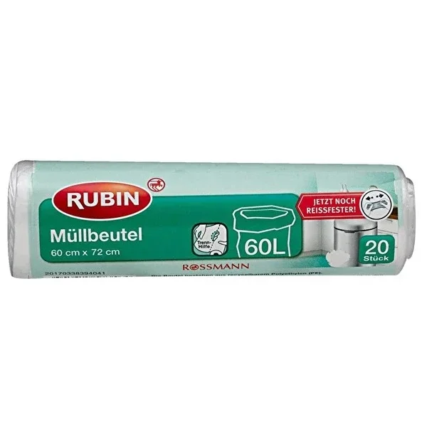Rubin Garbage Bag - 60 Liters 60x72 cm 20 pcs