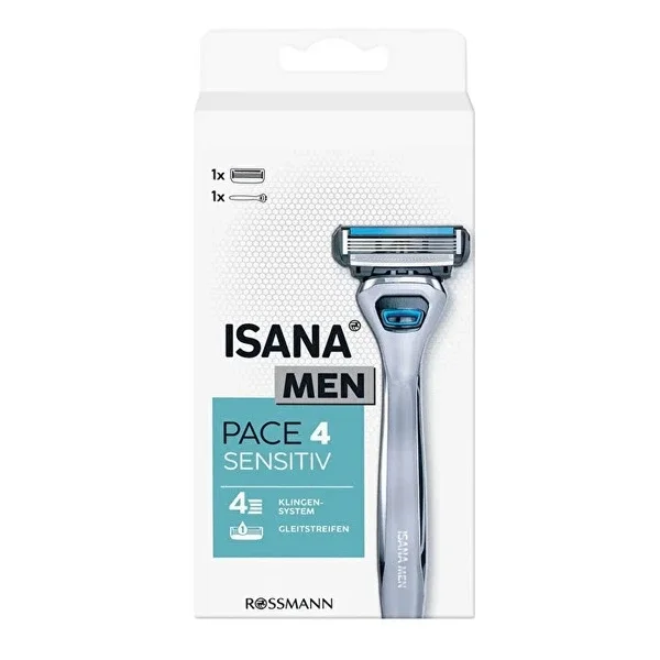 Isana Men Razor Chrome and Teflon Coated Movable Head for Sensitive Skin