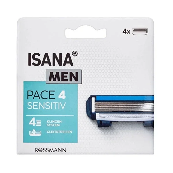 Isana Men Razor 4 Blades, 4-pcs Spare 1 pcs