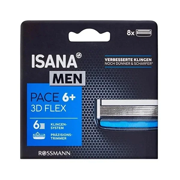 Isana Men Spare Razor Head 6 Blades 8 pcs
