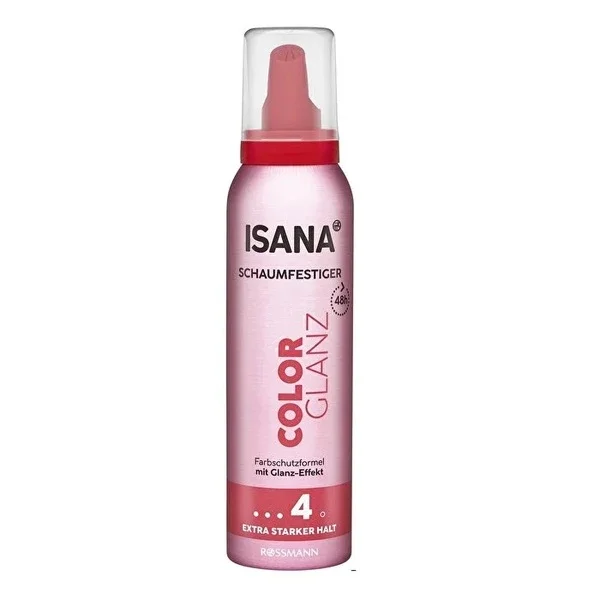 Isana Color Glanz Hair Mousse Effective Up to 48 Hours, Extra Strong Hold 150 ml