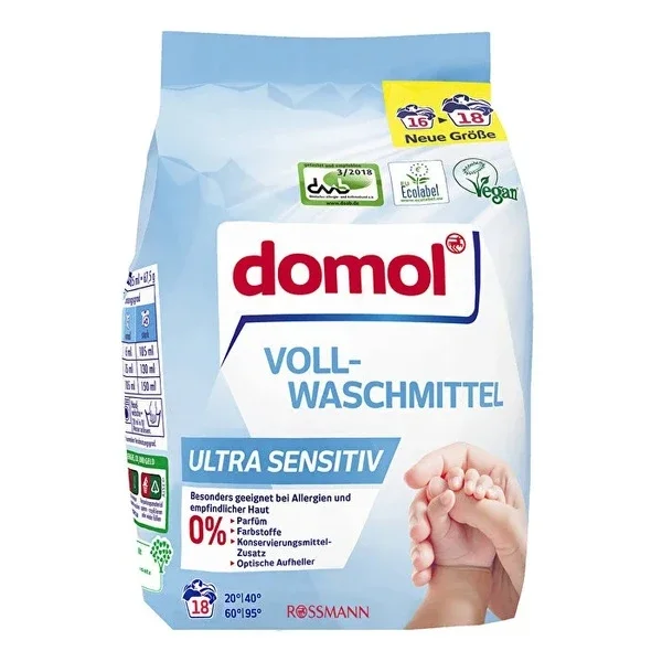 Domol Powder Washing Machine Detergent Ultra Sensitive 18 Wash 1215 gr