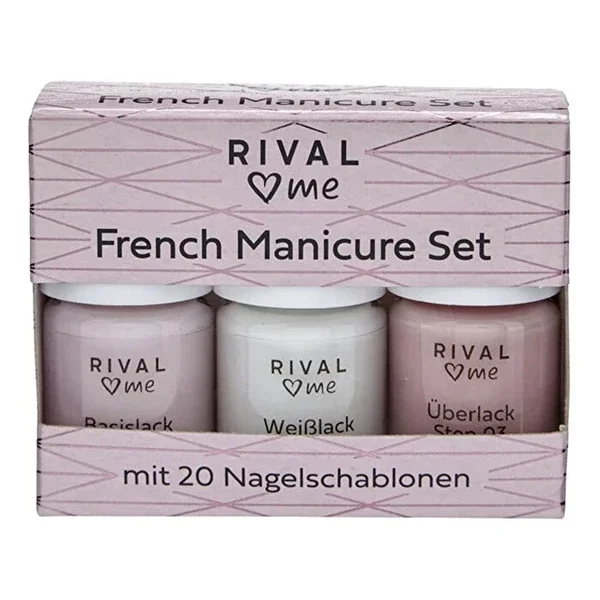 Rival Loves Me French Nail Polish Manicure Set + 20 Templates 12 ml