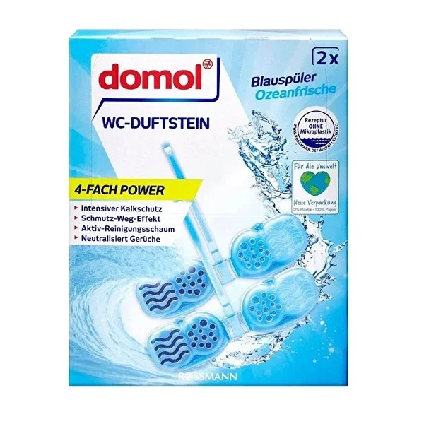 Domol WC Fragrance Toilet Block Blue Ocean Freshness 96 gr