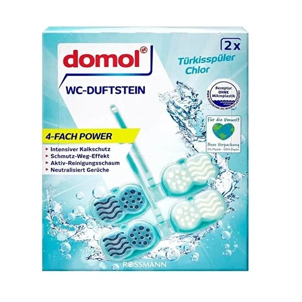 Domol WC Fragrance Toilet Block Turquoise 96 gr